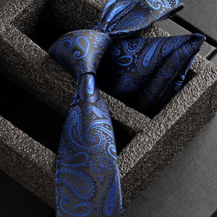 Ensemble de 2 pièces pour homme : cravate et pochette en tissu cachemire orné - Style n° 26 - image 28