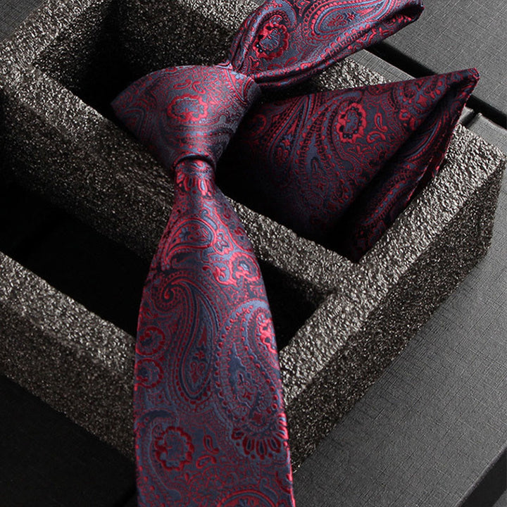 Ensemble de 2 pièces pour homme : cravate et pochette en tissu cachemire orné - Style n° 25 - image 27