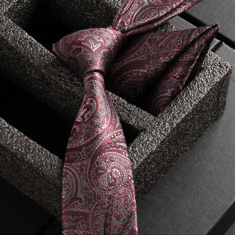 Ensemble de 2 pièces pour homme : cravate et pochette en tissu cachemire orné - Style n° 24 - image 26