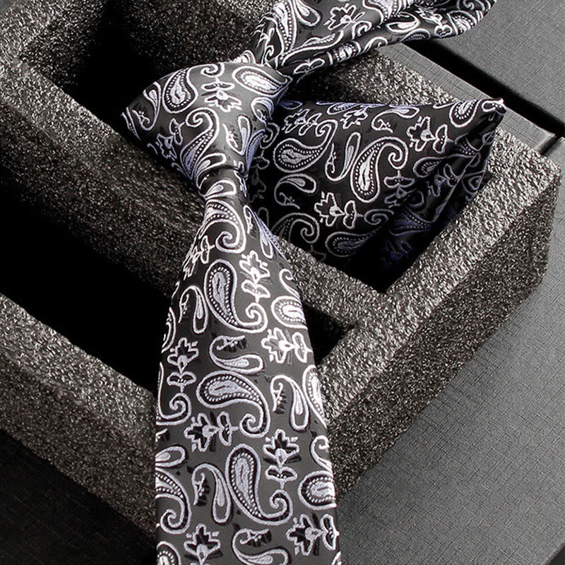 Ensemble de 2 pièces pour homme : cravate et pochette en tissu cachemire orné - Style n° 22 - image 24