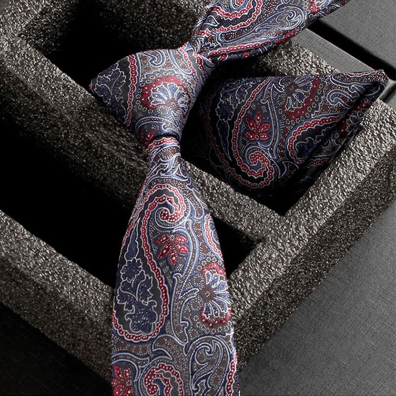 Ensemble de 2 pièces pour homme : cravate et pochette en tissu cachemire orné - Style n° 23 - image 25
