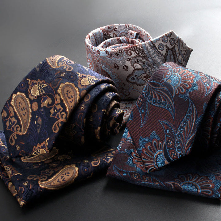 Ensemble de 2 pièces pour homme : cravate et pochette en tissu cachemire orné - image 1