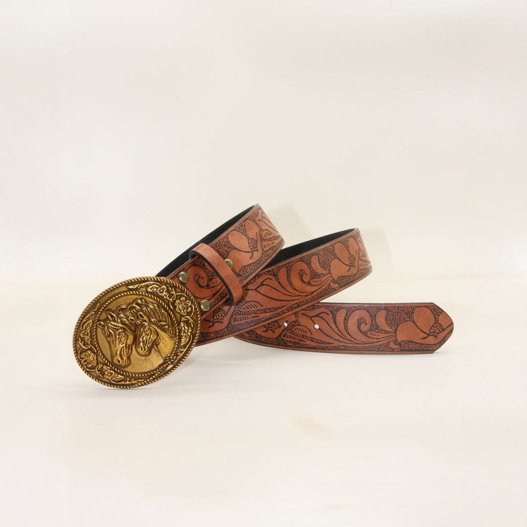 Ceinture en cuir gaufré style western pour homme - image 3