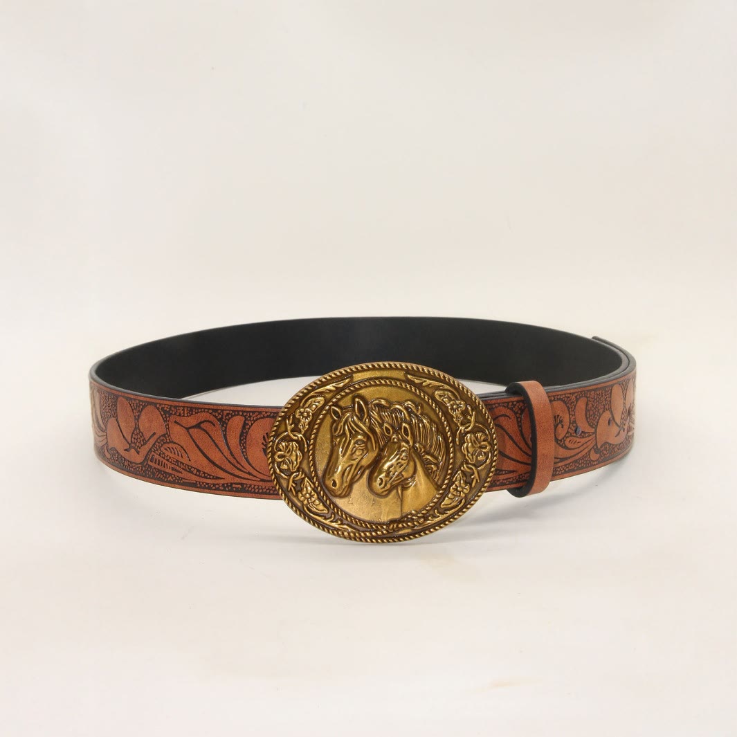 Ceinture en cuir gaufré style western pour homme - image 2