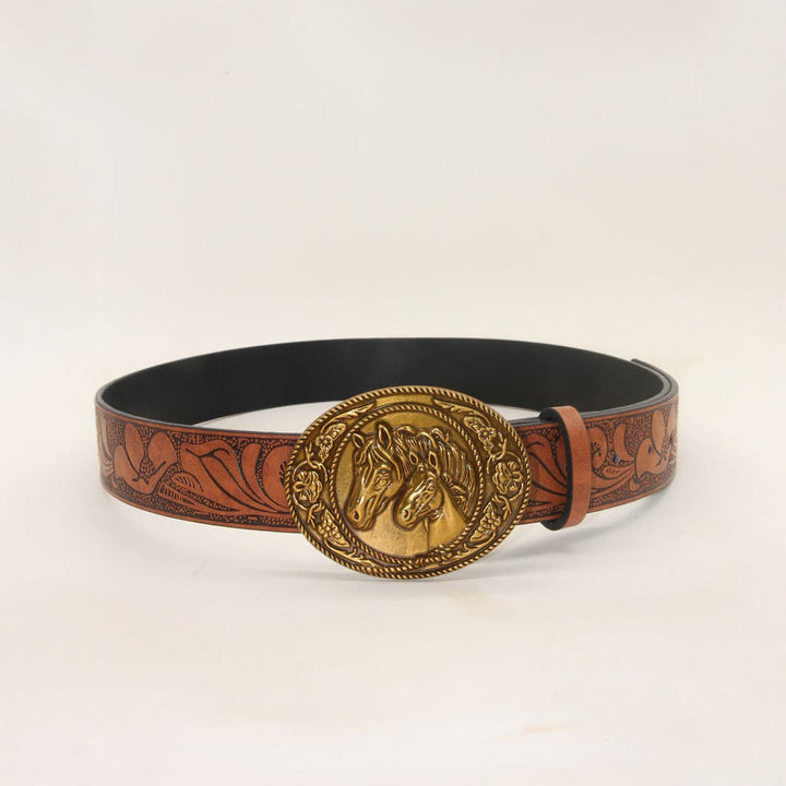 Ceinture en cuir gaufré style western pour homme - image 2