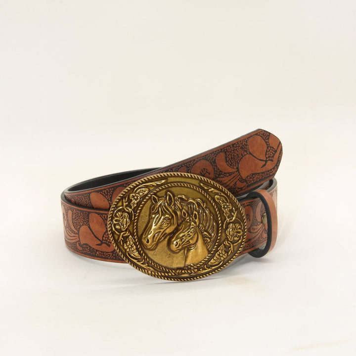 Ceinture en cuir gaufré style western pour homme - Style n° 1 - 38 - image 0