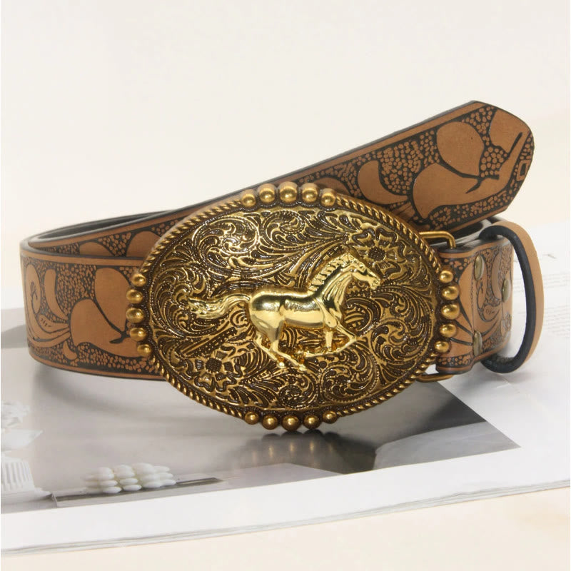 Ceinture en cuir gaufré style western pour homme - Style n° 4 - 38 - image 6