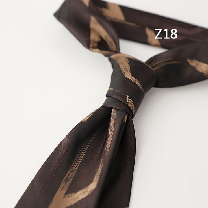 Cravates pour hommes en tissu soyeux à motifs ornementaux - Style n° 18 - image 38