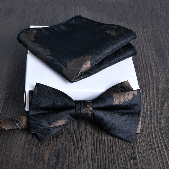 Ensemble de 2 pièces pour homme : nœud papillon et pochette en tissu brillant à motif floral - Style n° 15 - image 14