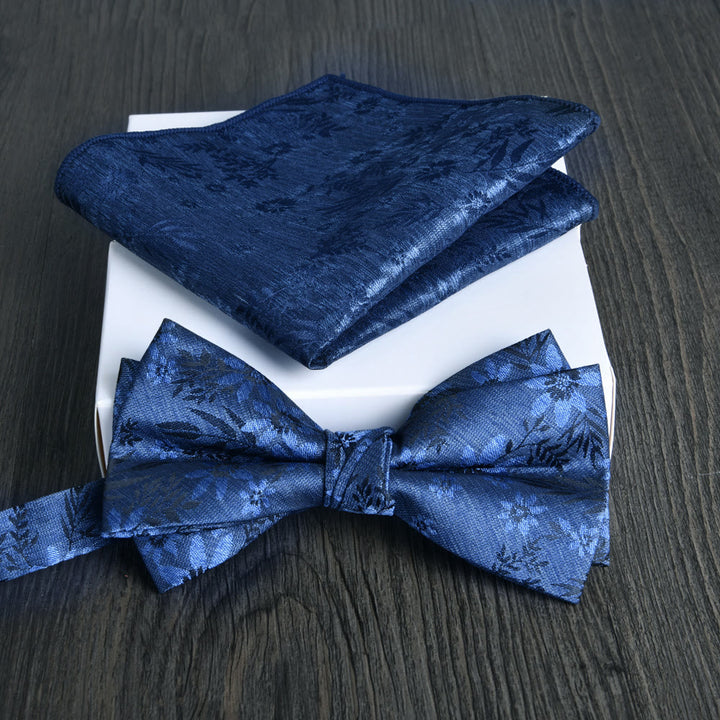 Ensemble de 2 pièces pour homme : nœud papillon et pochette en tissu brillant à motif floral - Style n° 20 - image 19