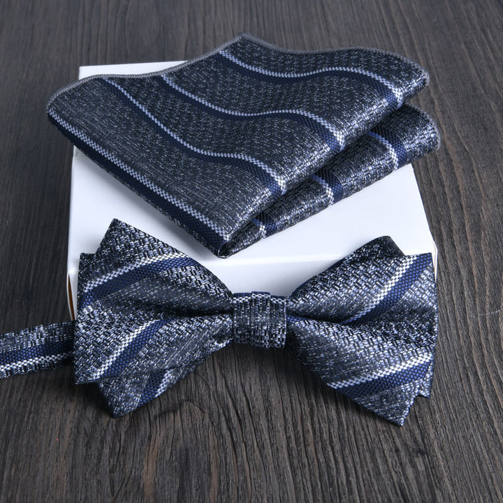 Ensemble de 2 pièces pour homme : nœud papillon et pochette en tissu brillant à motif floral - Style n° 19 - image 18