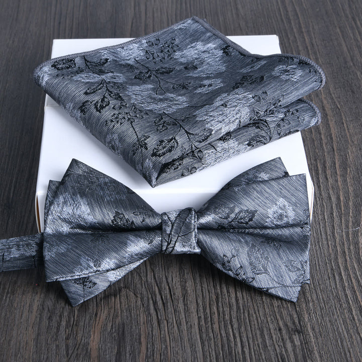 Ensemble de 2 pièces pour homme : nœud papillon et pochette en tissu brillant à motif floral - Style n° 18 - image 17