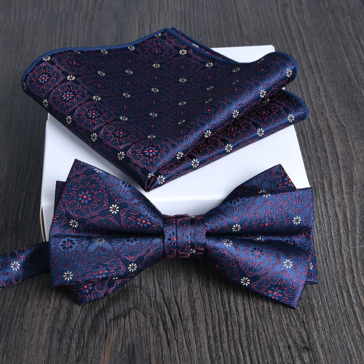 Ensemble de 2 pièces pour homme : nœud papillon et pochette en tissu brillant à motif floral - Style n° 17 - image 16
