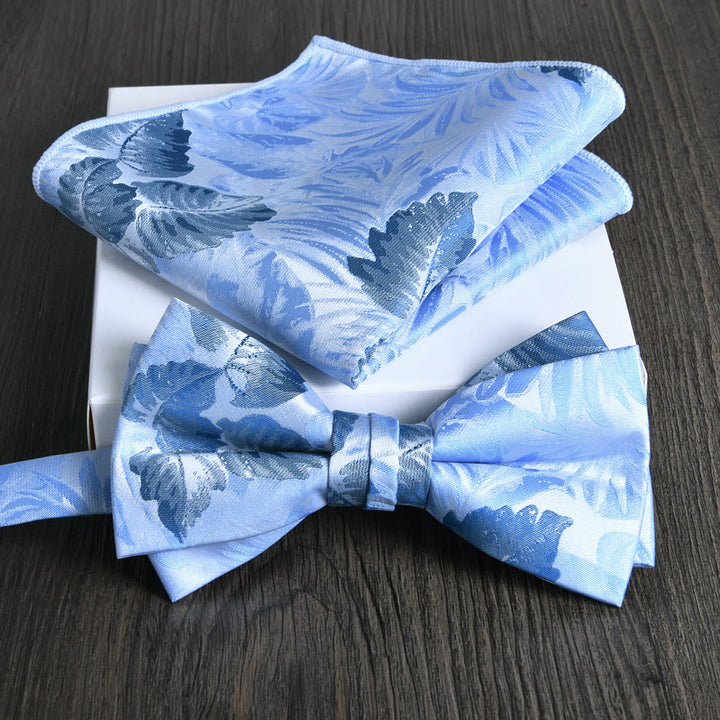 Ensemble de 2 pièces pour homme : nœud papillon et pochette en tissu brillant à motif floral - Style n° 16 - image 15