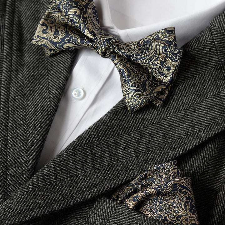 Ensemble de 5 cravates grises à motif cachemire pour homme - image 2