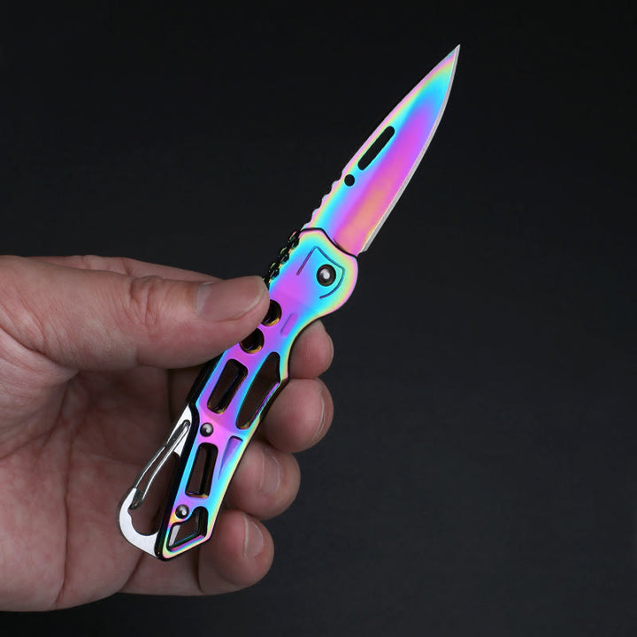 Couteau pliant multifonctionnel coloré et pratique avec porte-clés EDC - image 3