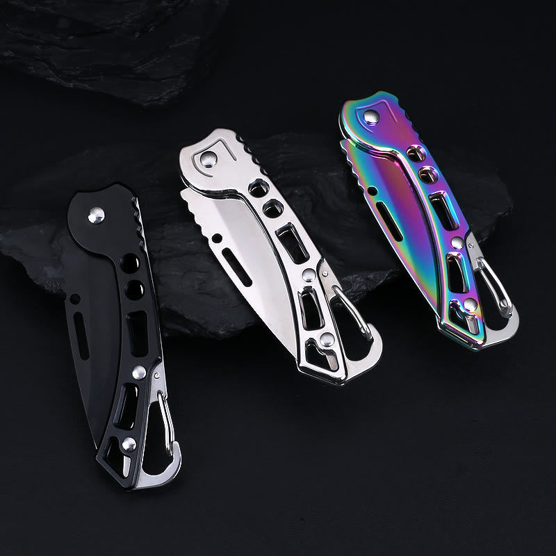 Couteau pliant multifonctionnel coloré et pratique avec porte-clés EDC - image 1