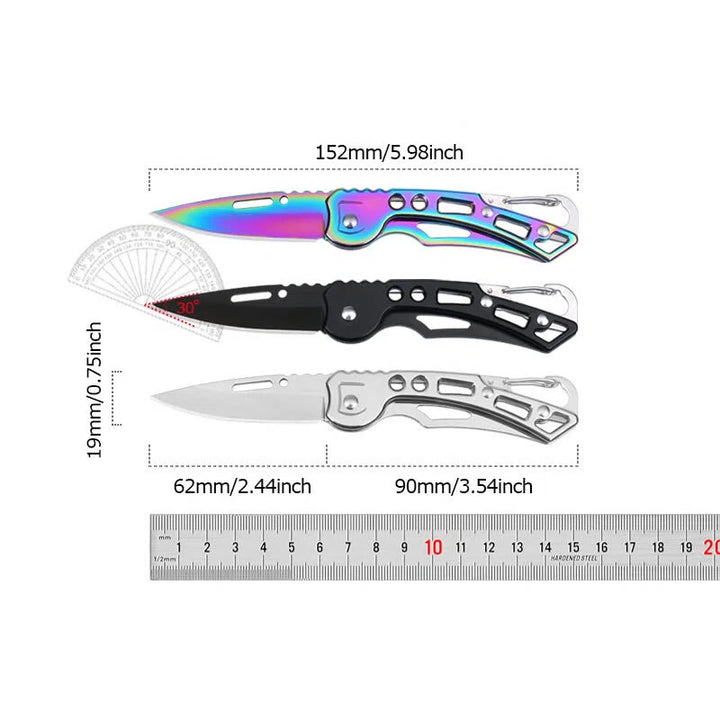 Couteau pliant multifonctionnel coloré et pratique avec porte-clés EDC - image 7