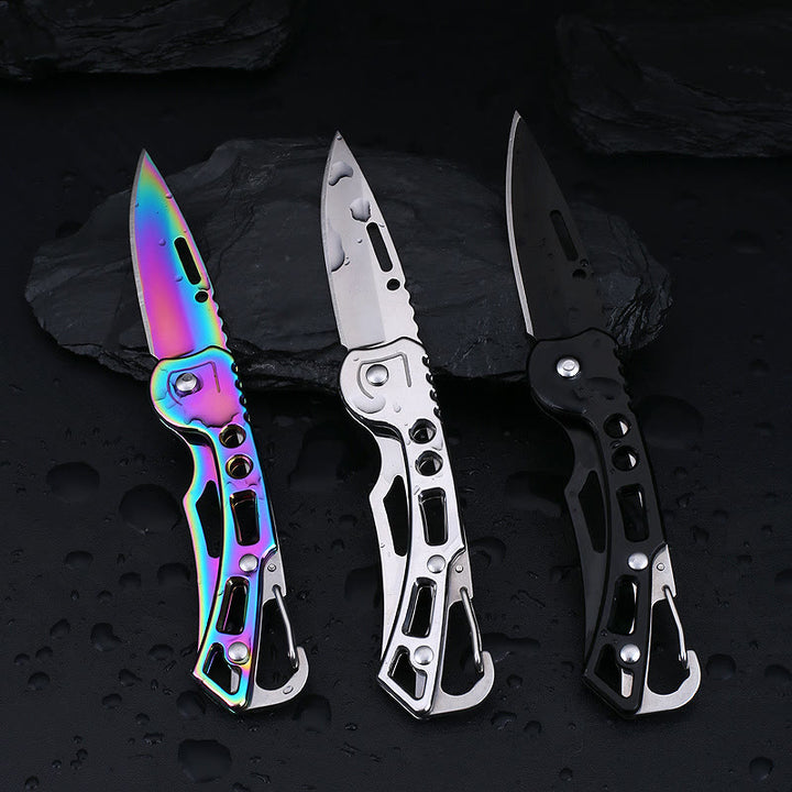 Couteau pliant multifonctionnel coloré et pratique avec porte-clés EDC - image 0