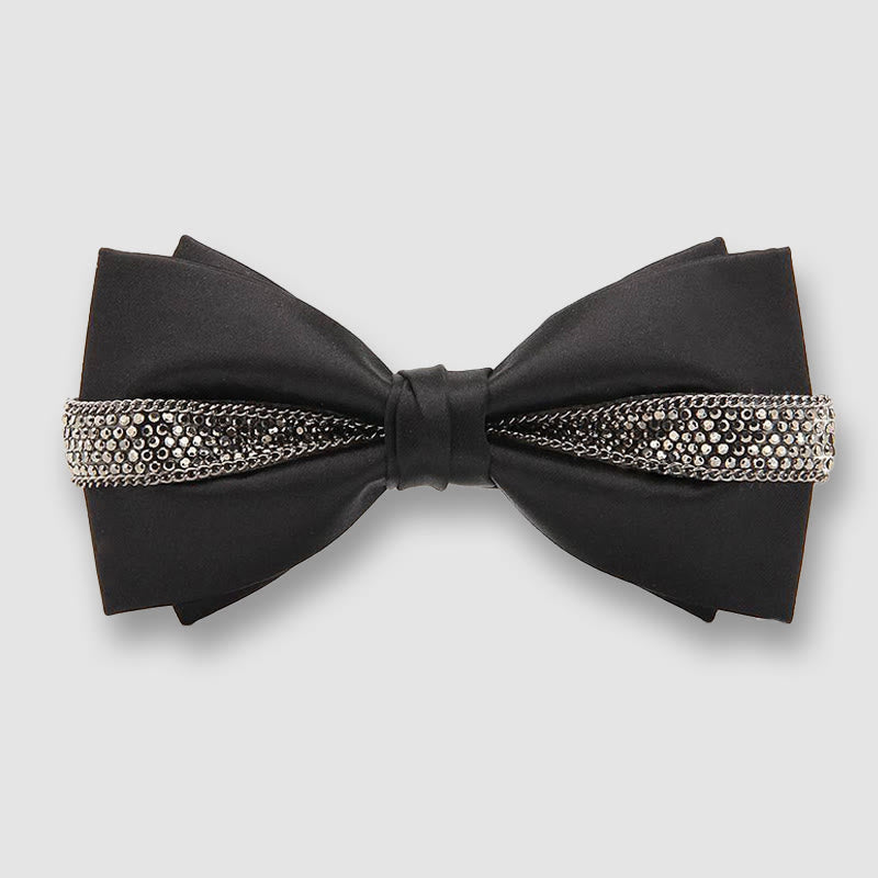Nœud papillon en satin pour homme avec ornement texturé scintillant - Style n° 2 - image 1