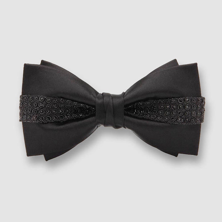 Nœud papillon en satin pour homme avec ornement texturé scintillant - Style n° 1 - image 0