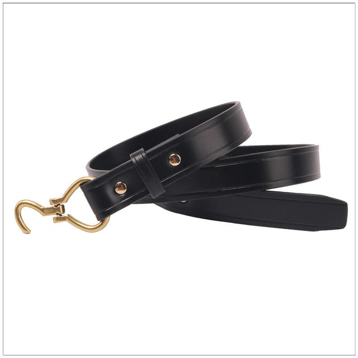 Ceinture en cuir pour femme, fine et élégante, avec boucle ardillon dorée - image 3