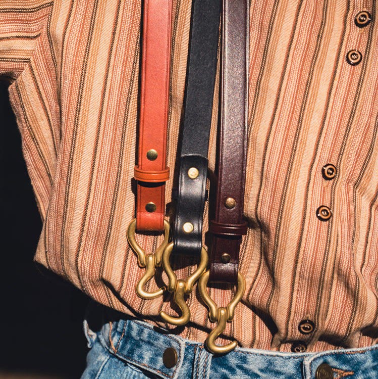 Ceinture en cuir pour femme, fine et élégante, avec boucle ardillon dorée - image 2