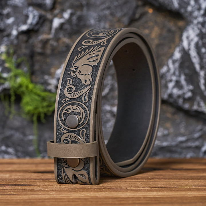 Ceinture en cuir à motif western (sans boucle) à faire soi-même - Gris - 46 - image 10