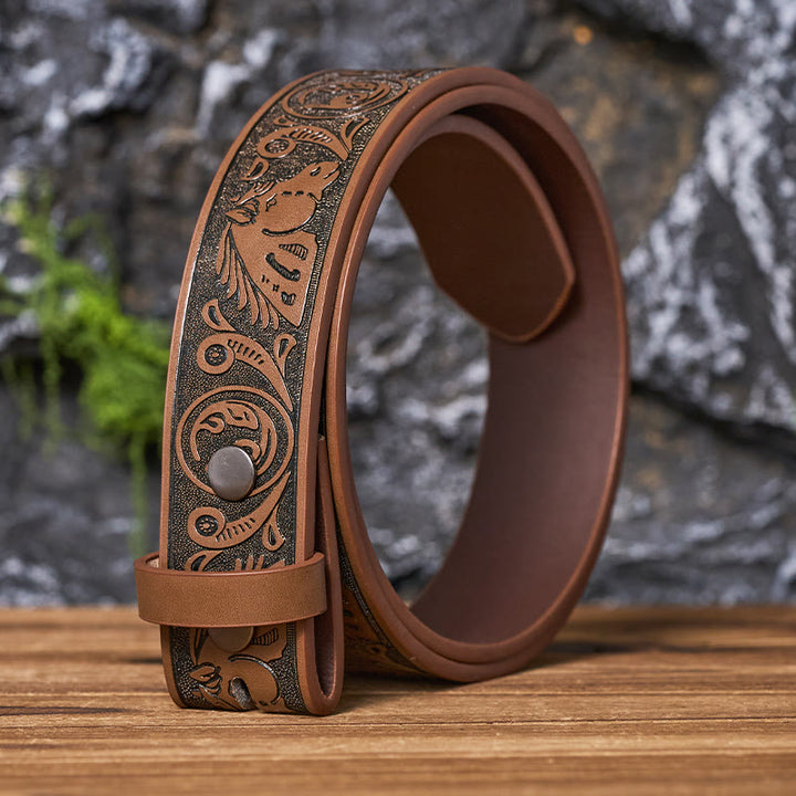 Ceinture en cuir à motif western (sans boucle) à faire soi-même - Café - 46 - image 6