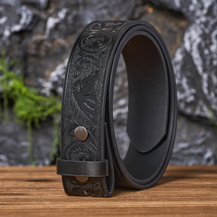 Ceinture en cuir à motif western (sans boucle) à faire soi-même - Noir - 46 - image 4