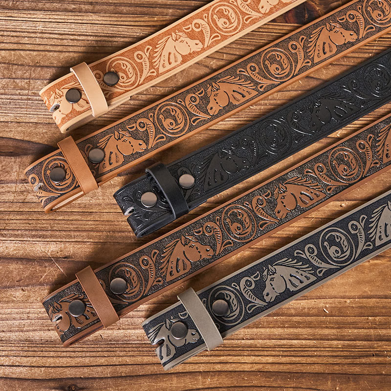 Ceinture en cuir à motif western (sans boucle) à faire soi-même - image 1