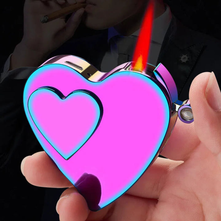 Briquet à double allumage gaz/électrique coloré en forme d'amour romantique - image 2