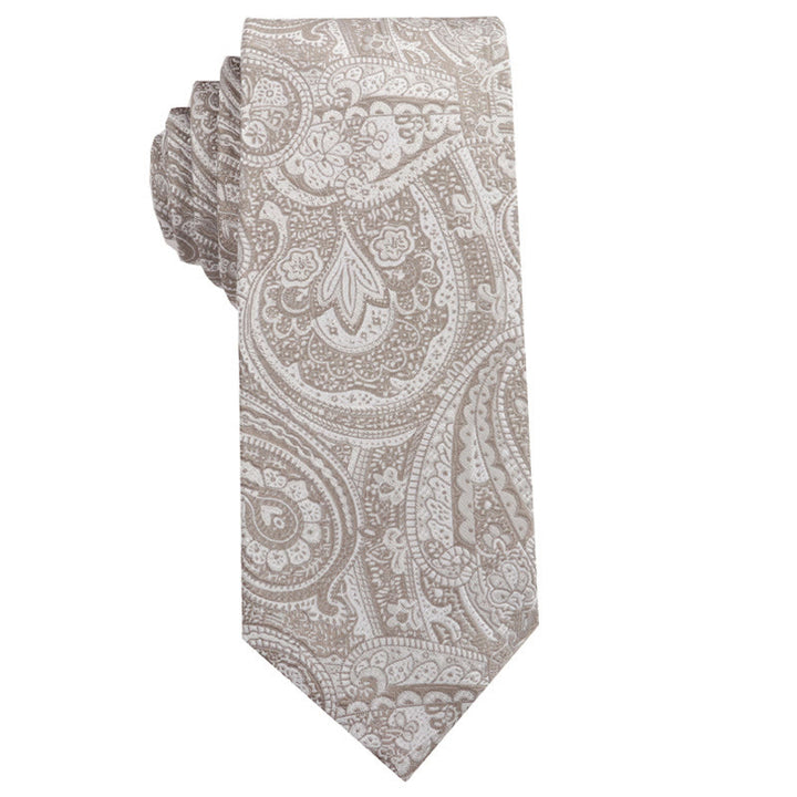 Cravates beiges polyvalentes pour hommes, à motifs variés - Style n° 2 - image 2