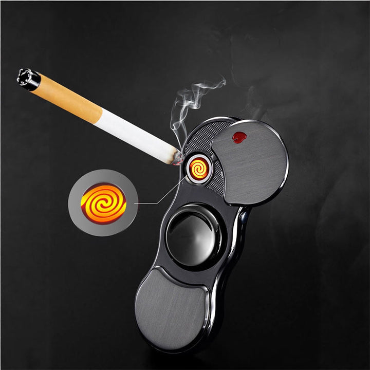 Briquet électronique 2 en 1 avec gyroscope et lumière LED multicolore - image 1