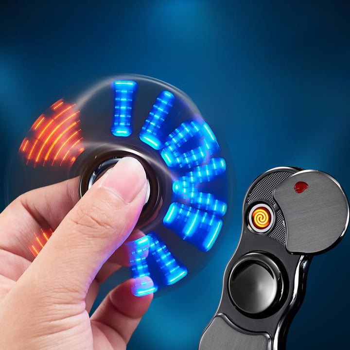 Briquet électronique 2 en 1 avec gyroscope et lumière LED multicolore - image 0