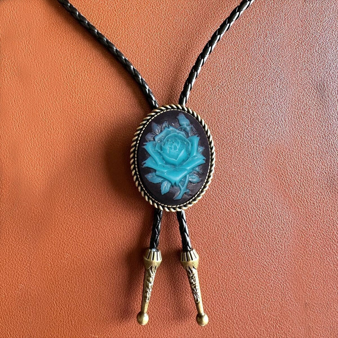 Cravate bolo créative à tête de taureau, style western cowboy/chevalier - Turquoise - image 0