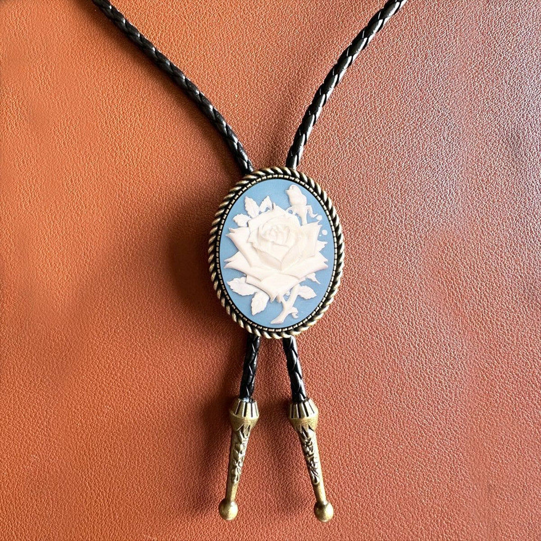 Cravate bolo créative à tête de taureau, style western cowboy/chevalier - Bleu - image 2