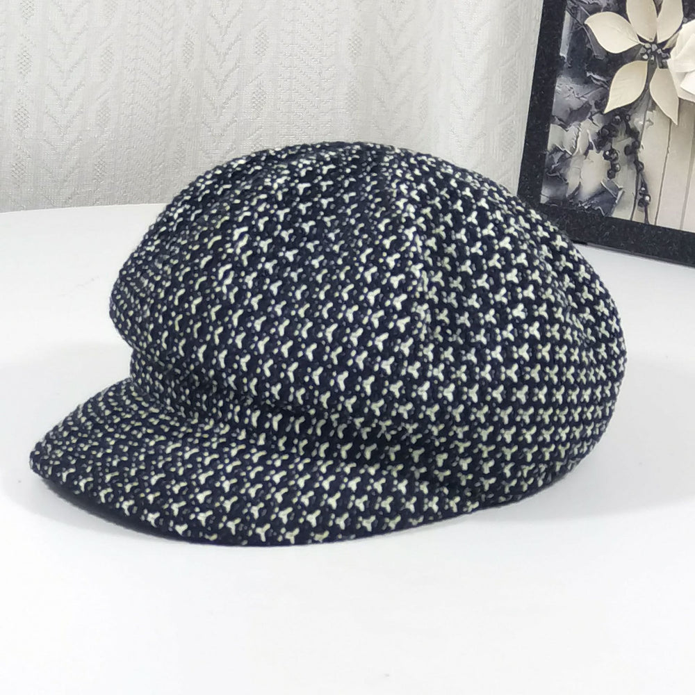 Béret multicolore à motif tricoté pour femme - Noir - Réglable (22 - 23 1/4'') - image 1