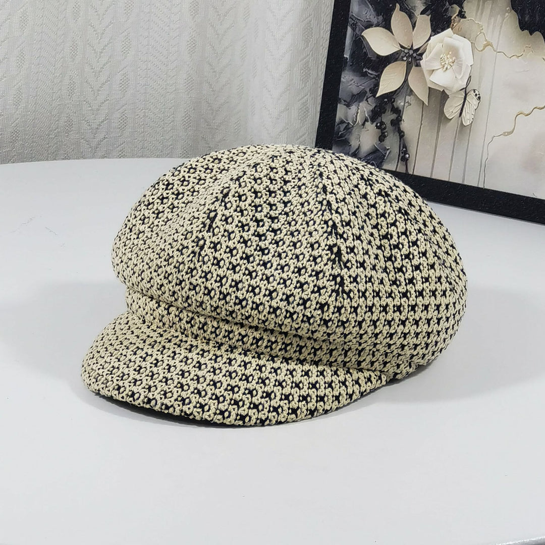Béret multicolore à motif tricoté pour femme - Kaki - Réglable (22 - 23 1/4'') - image 5