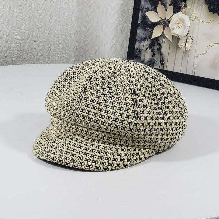 Béret multicolore à motif tricoté pour femme - Kaki - Réglable (22 - 23 1/4'') - image 5