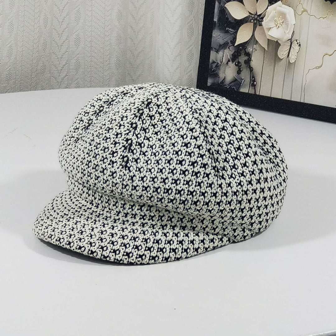 Béret multicolore à motif tricoté pour femme - Blanc - Réglable (22 - 23 1/4'') - image 0