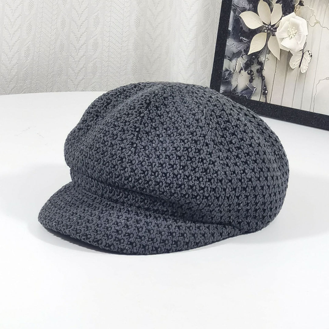 Béret multicolore à motif tricoté pour femme - Gris - Réglable (22 - 23 1/4'') - image 4