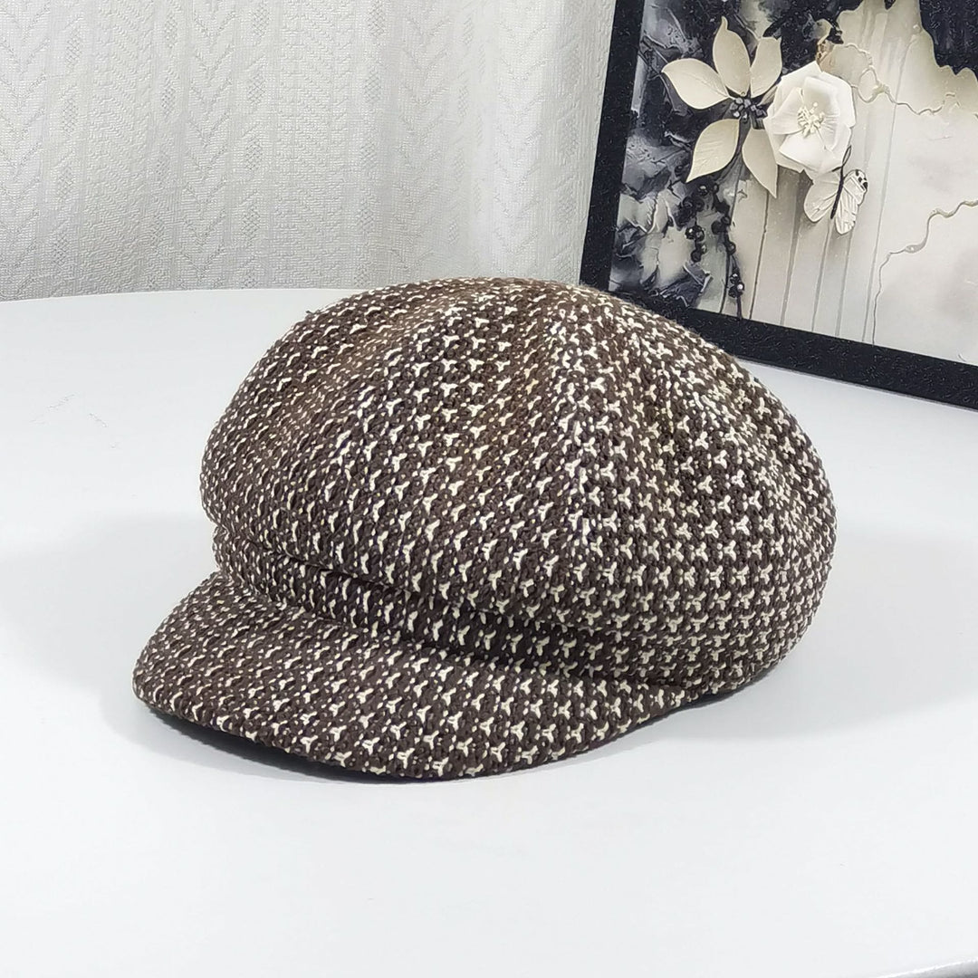 Béret multicolore à motif tricoté pour femme - Café - Réglable (22 - 23 1/4'') - image 2