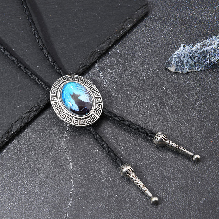 Cravate bolo western Mystic Fox Night Scene - Bleu - image 4
