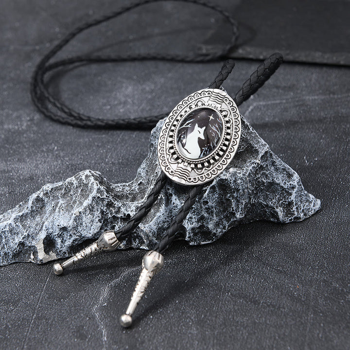 Cravate bolo western Mystic Fox Night Scene - Noir - image 0