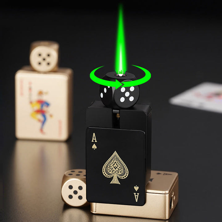 Briquet à butane rechargeable en forme de dé rotatif PokerShape - image 4
