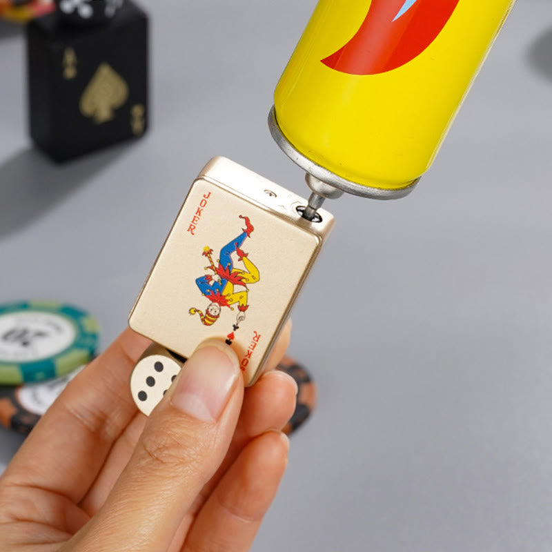 Briquet à butane rechargeable en forme de dé rotatif PokerShape - image 7