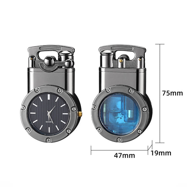Briquet gonflable à butane rétro à bascule avec horloge - image 9