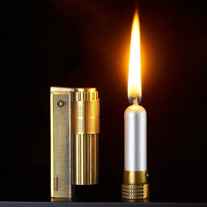 Briquet à pétrole rechargeable avec réservoir de carburant amovible pour bougie - Or - image 0