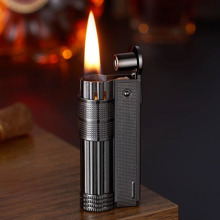 Briquet à pétrole rechargeable avec réservoir de carburant amovible pour bougie - Noir - image 10